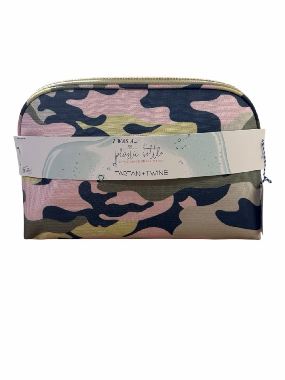 Tartan + Twine Pink & Navy Camo Travel Cosmetic Bag